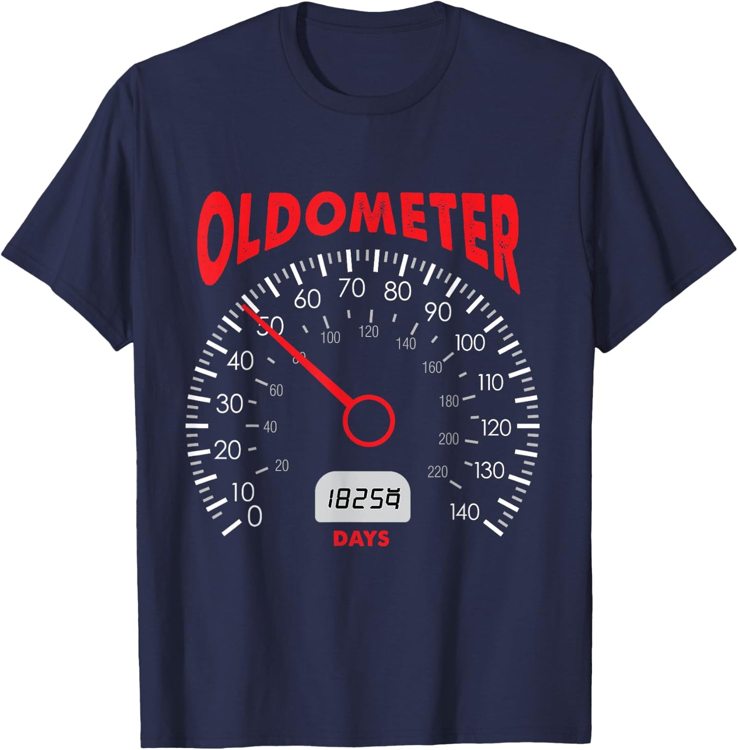 Oldometer 50th Birthday Gift T-Shirt - T-Shirt | Navy