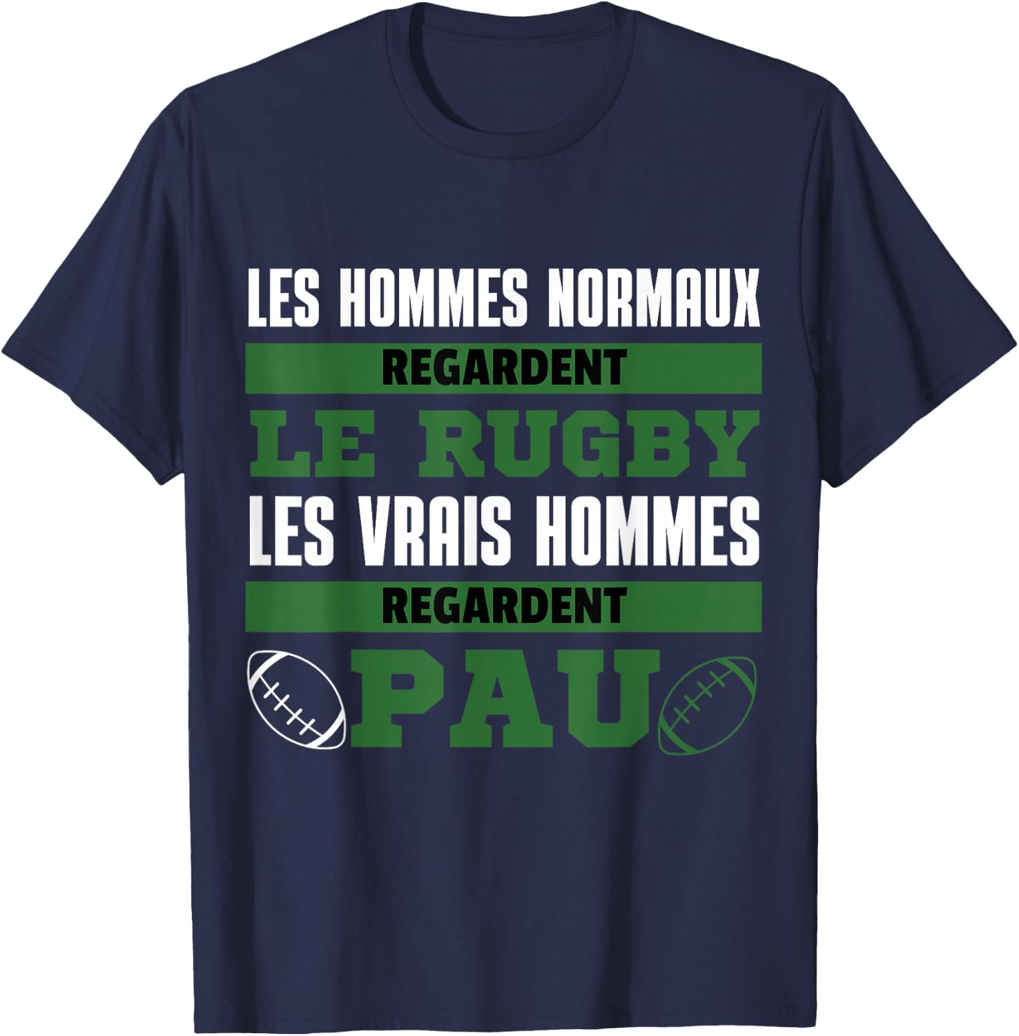 Supporter Rugby Pau Gift Humour T-Shirt - T-Shirt | Navy