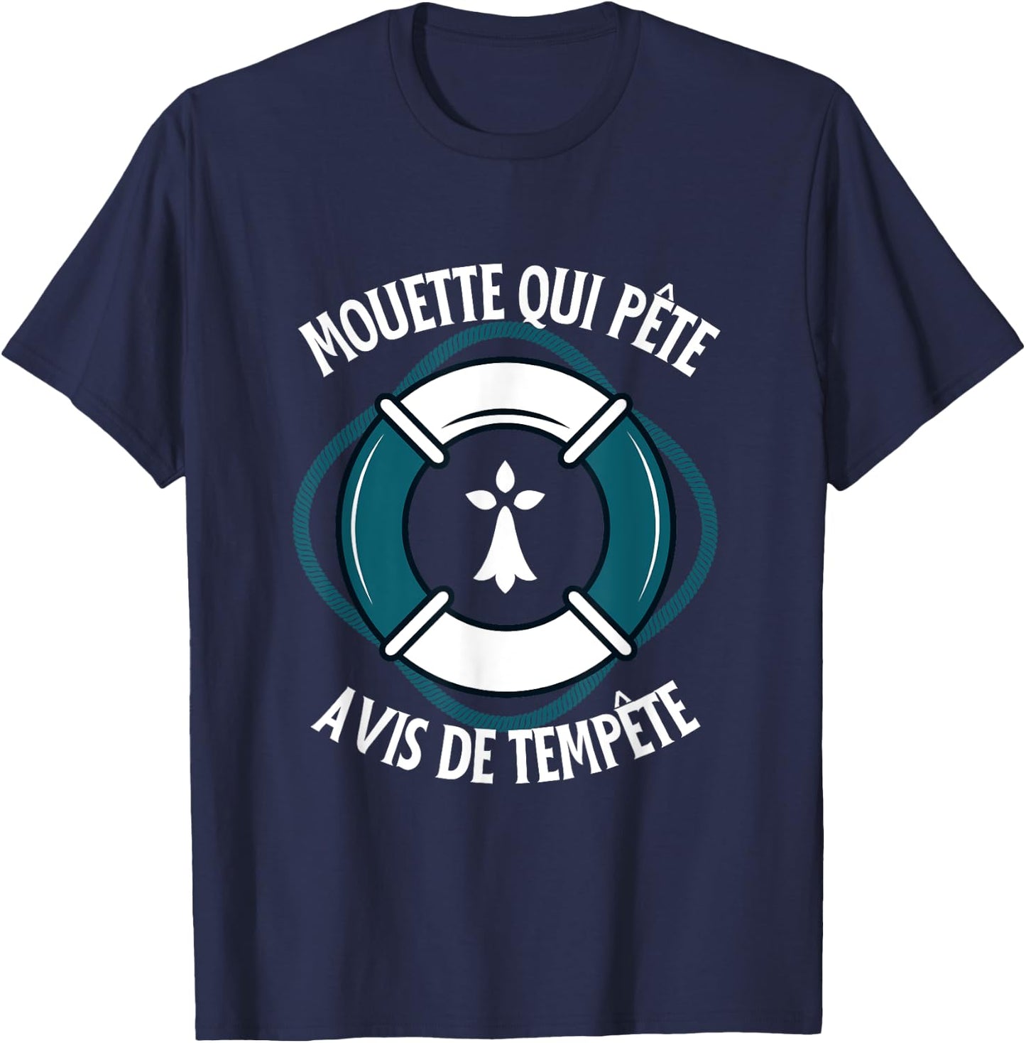 Humour Bretagne | Mouette Qui Farte Avis de Tempête T-Shirt - T-Shirt | Navy