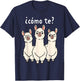 Como Te Llamas Shirt Funny Llama Spanish Teacher Joke T-Shirt - T-Shirt | Navy