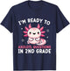Kids I'm Ready to Axolotl Questions in 2nd Grade Back to School T-Shirt - T-Shirt | Navy