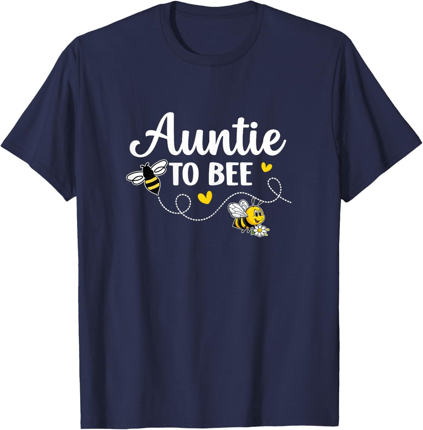 Auntie To Bee Gender Reveal Pregnancy Announcement Auntie T-Shirt - T-Shirt | Navy