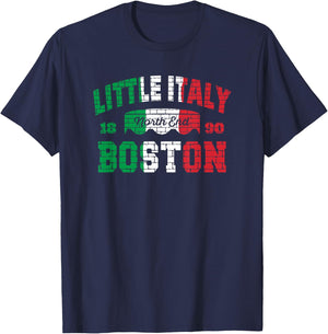 Boston North End Italian Flag Little Italy Heritage 1890 T-Shirt - T-Shirt | Navy