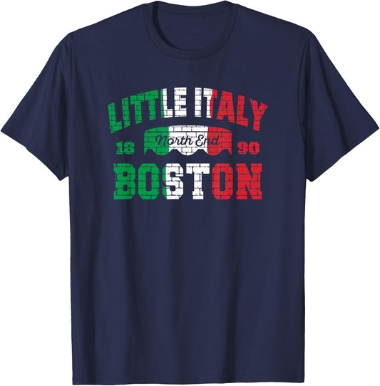 Boston North End Italian Flag Little Italy Heritage 1890 T-Shirt - T-Shirt | Navy