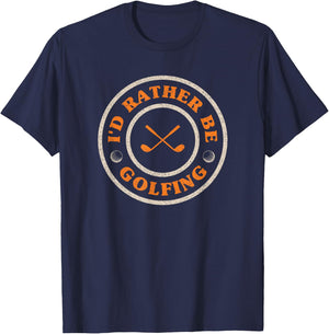 I'd Rather Be Golfing Funny Retro T-Shirt - T-Shirt | Navy