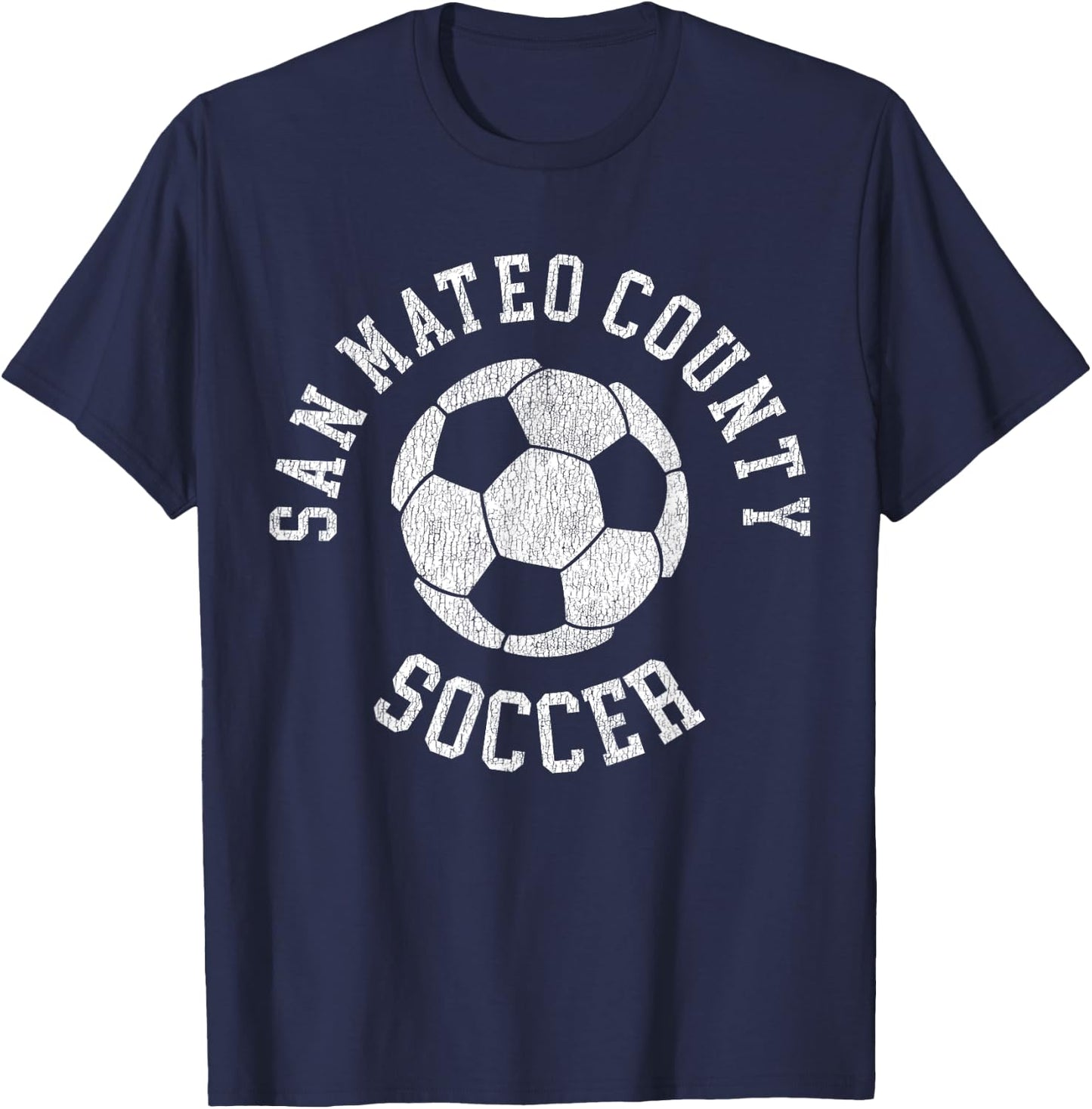 San Mateo County Soccer Retro Distressed 90's Vintage T-Shirt - T-Shirt | Navy