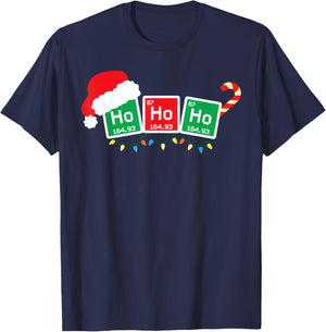 Ho Ho Ho Periodic Table Shirt Chemist Physics Christmas Gift T-Shirt - T-Shirt | Navy