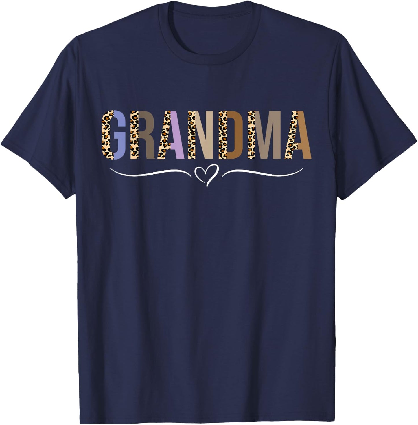Grandma Life Leopard Cheetah Print Grandma Graphic Women T-Shirt - T-Shirt | Navy