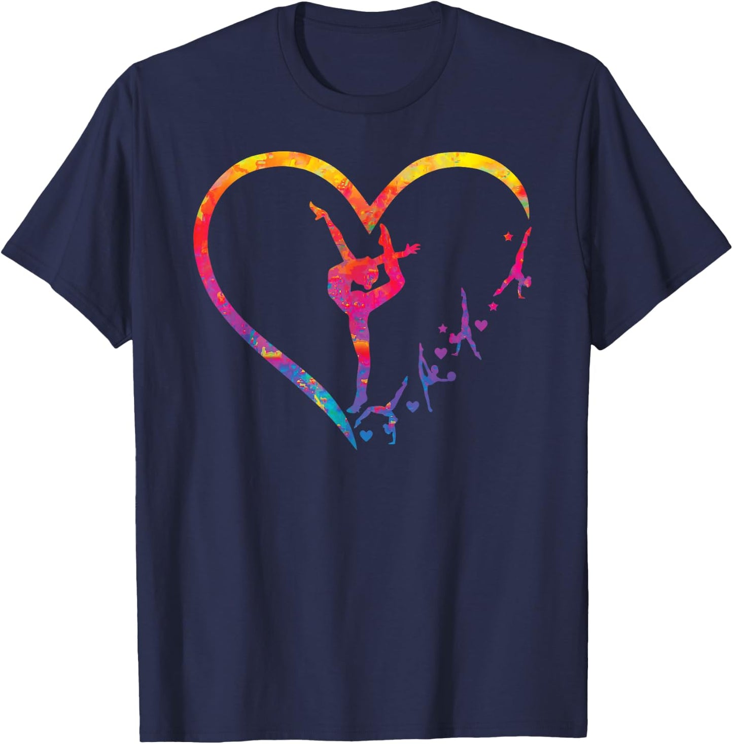 Gymnastics Heart for Gymnastics Girl , Black, S T-Shirt - T-Shirt | Navy