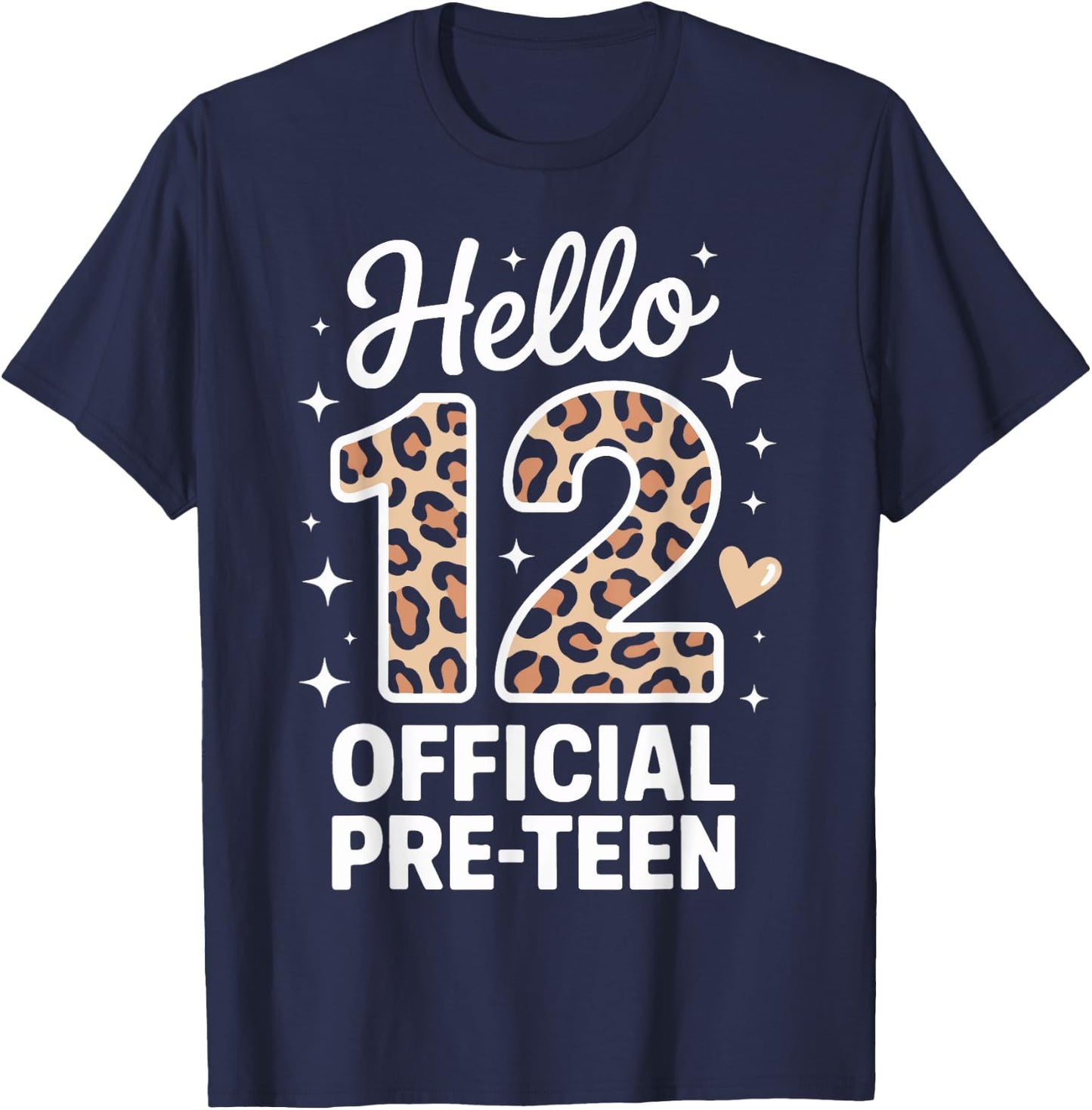 Hello 12 Official Pre Teen Girls Birthday Party T-Shirt - T-Shirt | Navy