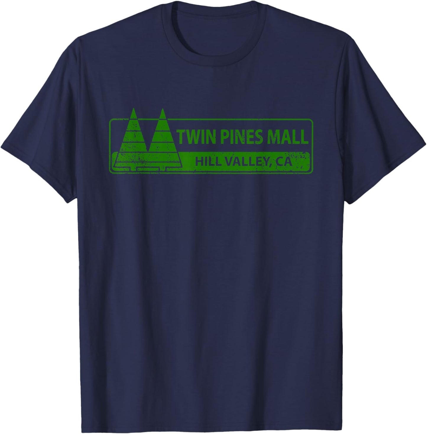 Twin Pines 80er Jahre Future Mall Back Hill Valley Film Fan Lone T-Shirt - T-Shirt | Navy