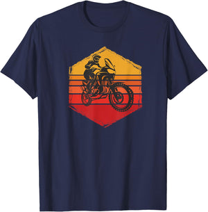 Design Adventure Trail Motorcycle Travel T-Shirt - T-Shirt | Navy