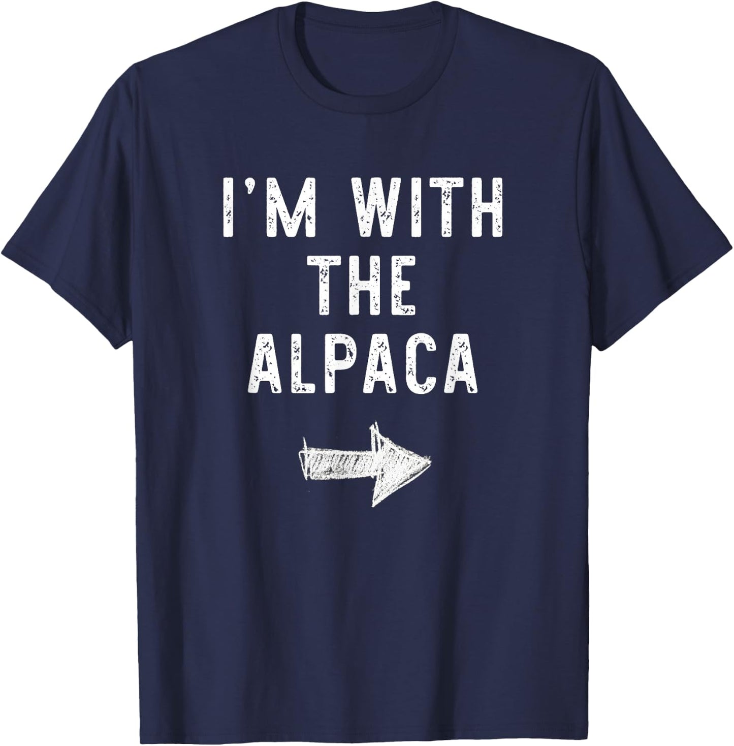I’m With The Alpaca Funny Halloween Couple Costume T-Shirt - T-Shirt | Navy
