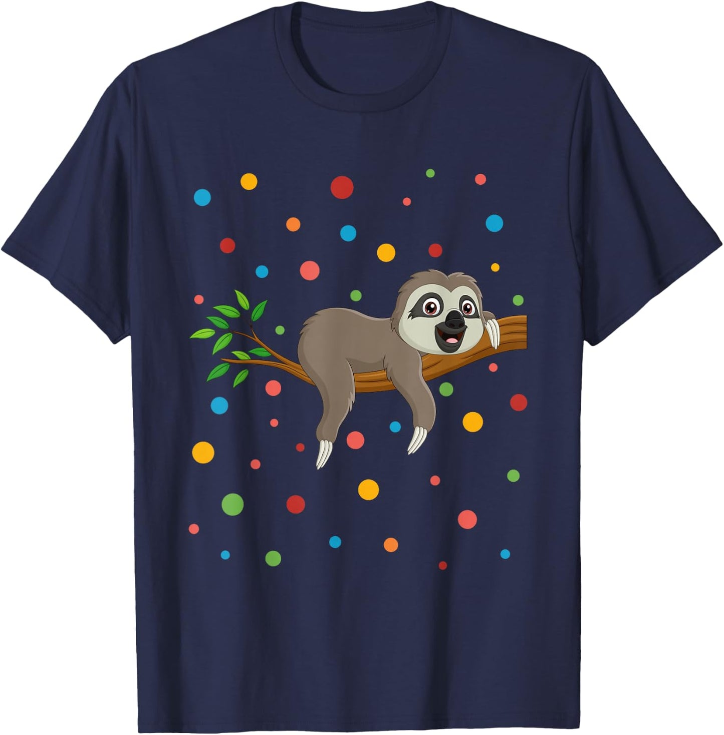 Dot Day Shirt Polka Dots Sloth Kids Boys Girls Youths T-Shirt - T-Shirt | Navy