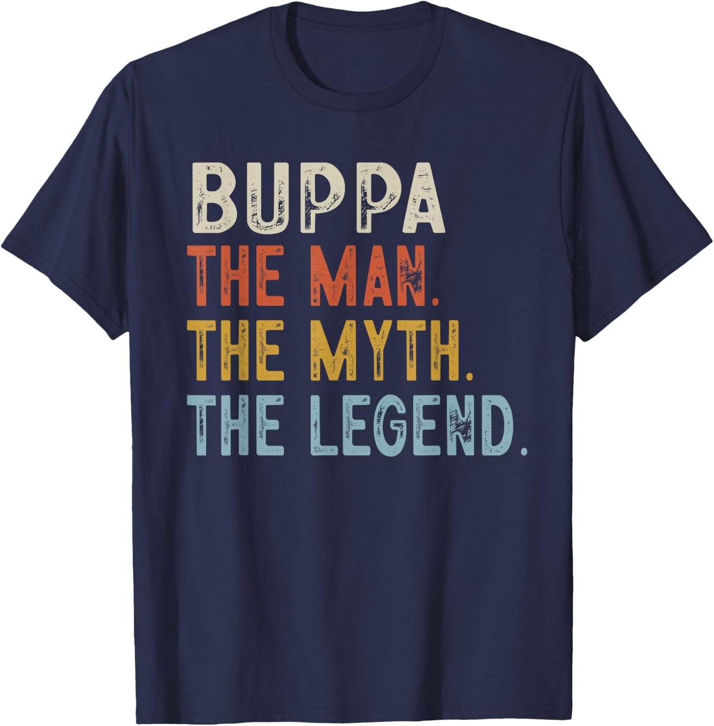 BUPPA The Grandpa The Myth The Legend Fathers Day Vintage T-Shirt - T-Shirt | Navy