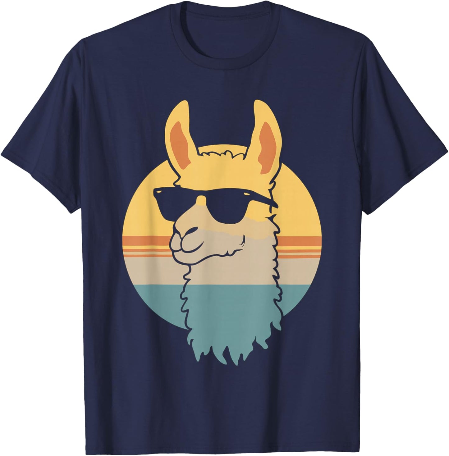 Funny Llama Sunglasses T-Shirt - T-Shirt | Navy