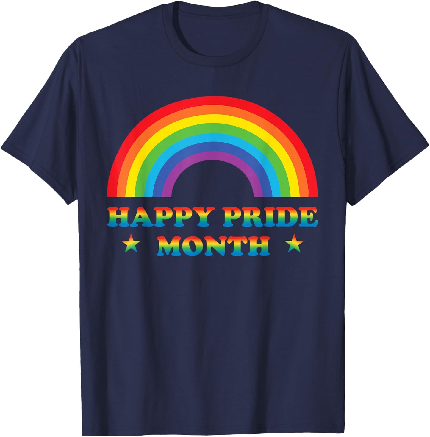 Pride Happy Pride Month T-Shirt - T-Shirt | Navy