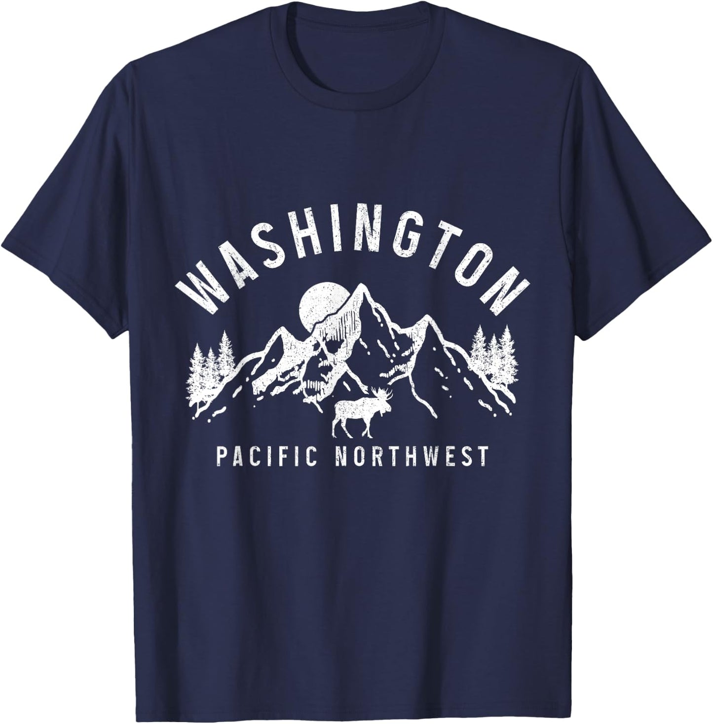 Washington PNW Moose Pacific Northwest Souvenir Pride T-Shirt - T-Shirt | Navy