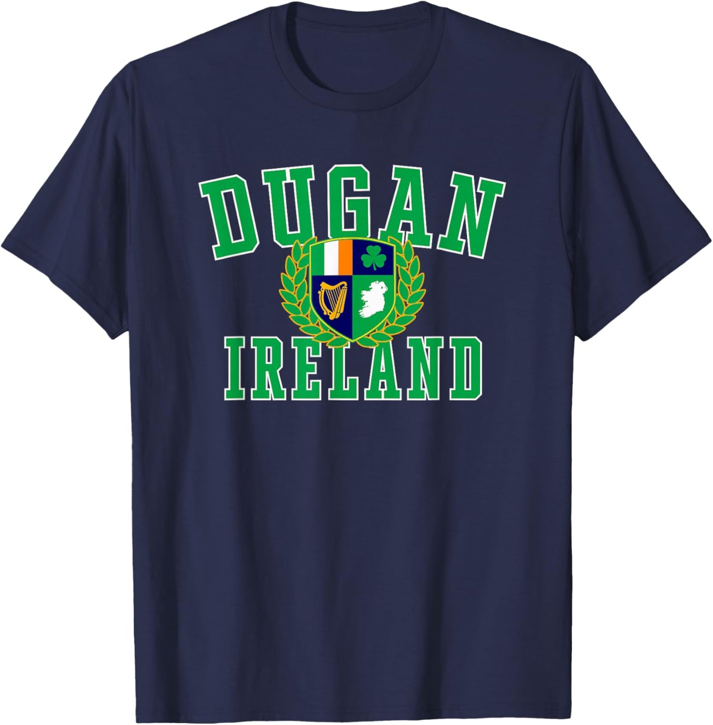 Irish Surname Dugan Ireland Crest T-Shirt - T-Shirt | Navy