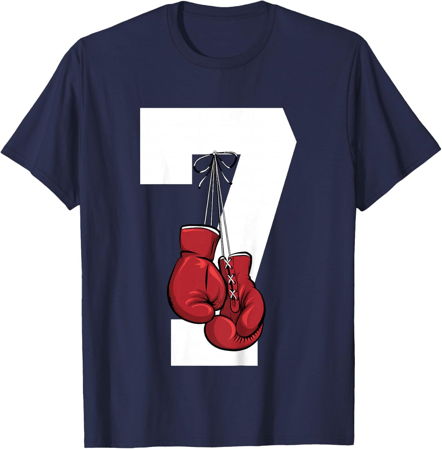 Boxing 7 Year Boxer 7th Birthday T-Shirt - T-Shirt | Navy