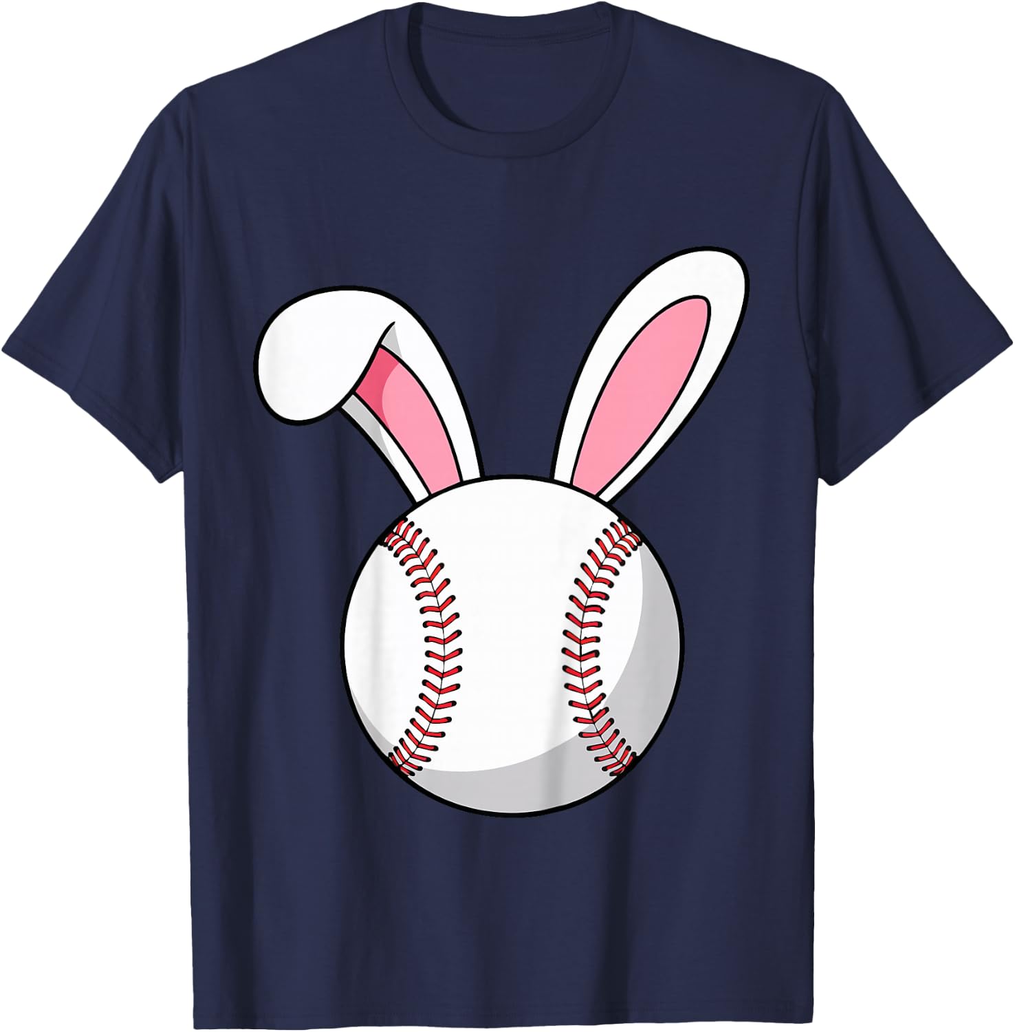 Kids Easter Baseball Bunny Ears Rabbit Youth Boys Toddlers Men T-Shirt - T-Shirt | Navy