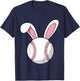 Kids Easter Baseball Bunny Ears Rabbit Youth Boys Toddlers Men T-Shirt - T-Shirt | Navy