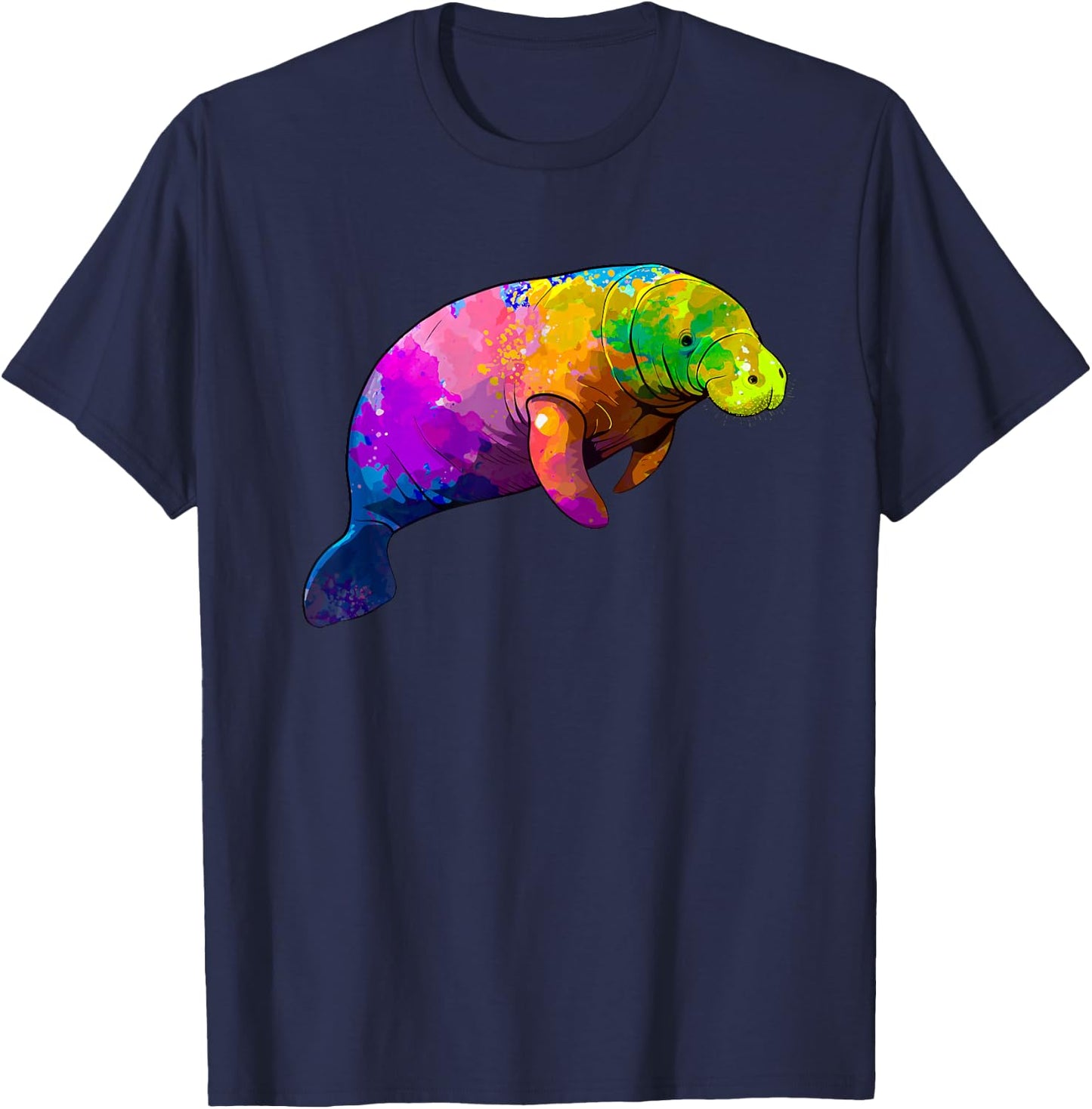 Cute Manatee Art Women Kids Sea Cow Lover Manatee T-Shirt - T-Shirt | Navy