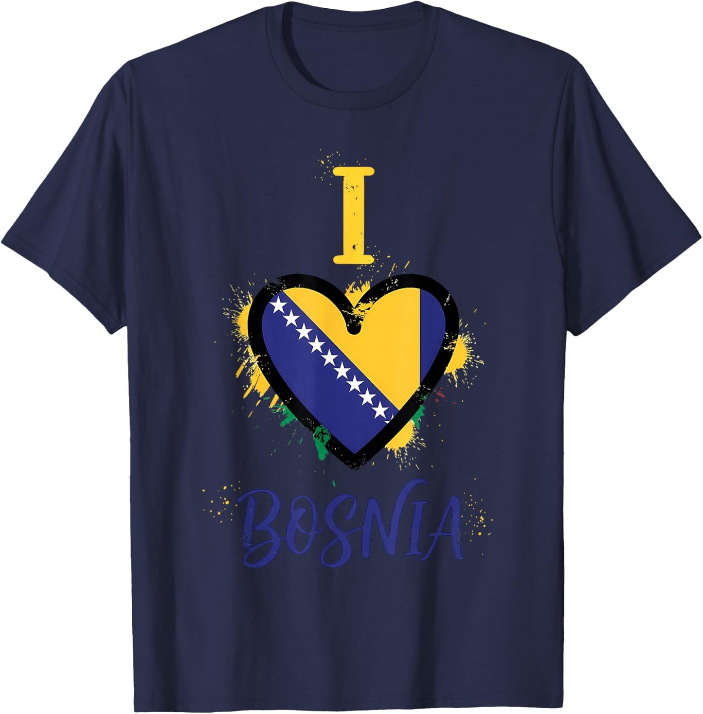 Bosnia Flag Bosnia and Herzegovina Roots T-Shirt - T-Shirt | Navy