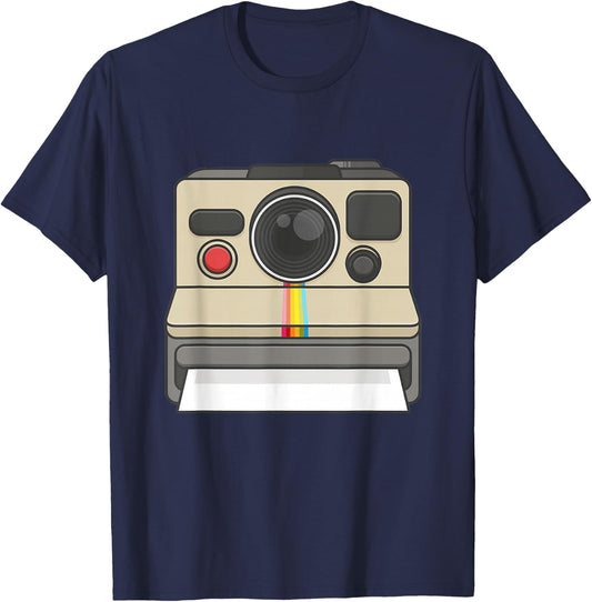 Vintage Instant Camera 80s Style T Shirt T-Shirt - T-Shirt | Navy
