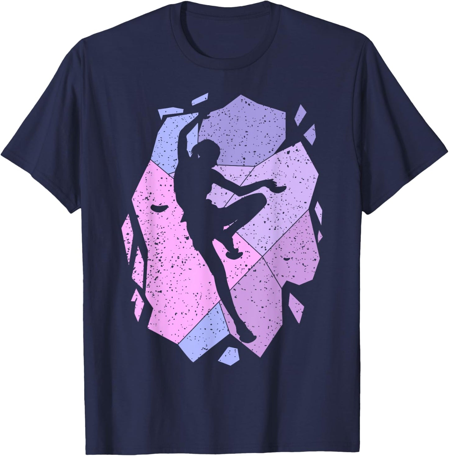 Climbing Climber Female Girl , Black, S T-Shirt - T-Shirt | Navy