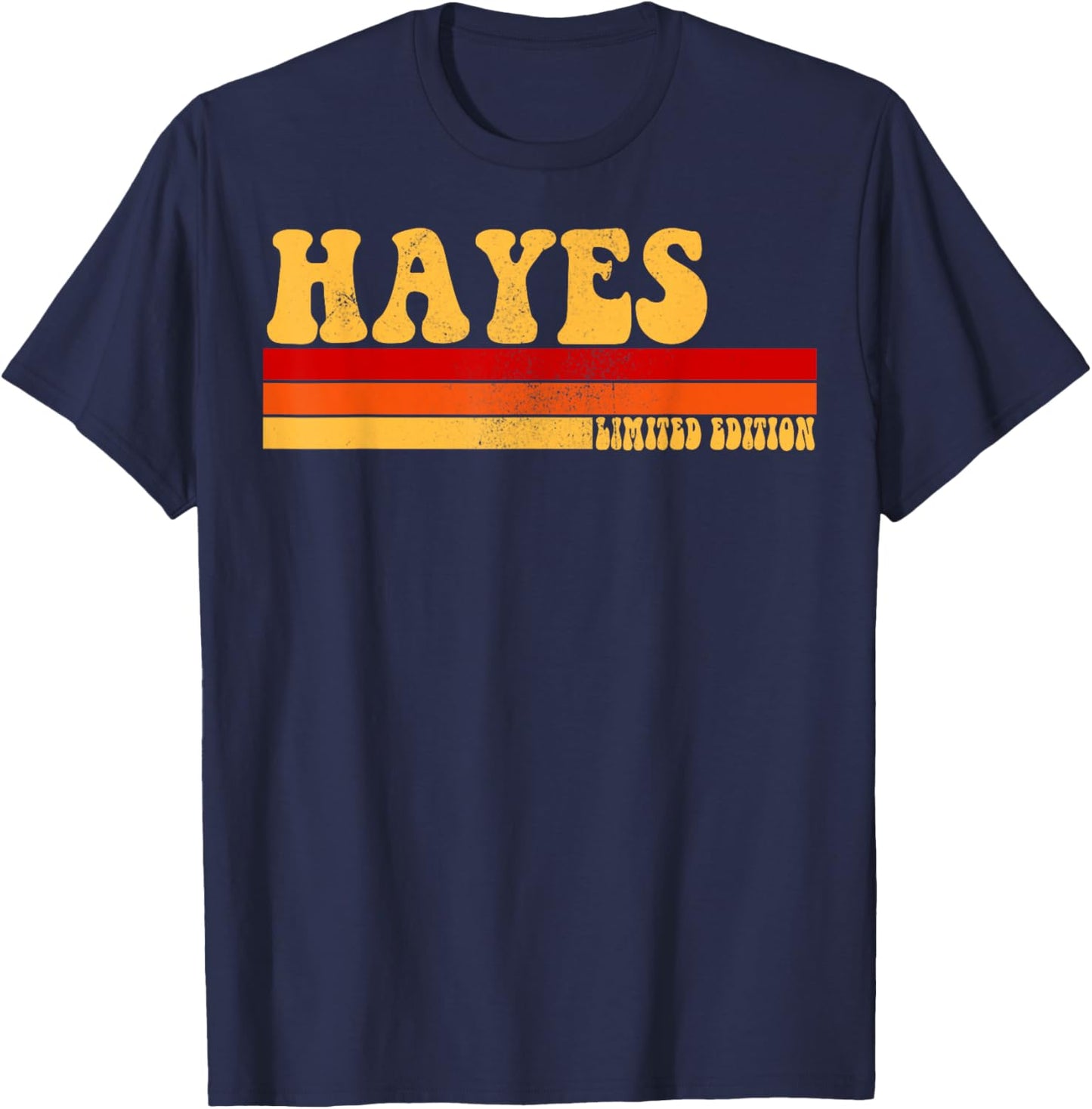 HAYES Name Personalized Idea Men Retro Vintage HAYES T-Shirt - T-Shirt | Navy