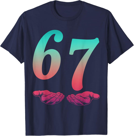 6 7 Hands Six Seven 67 Girls Boys Kids T-Shirt - T-Shirt | Navy