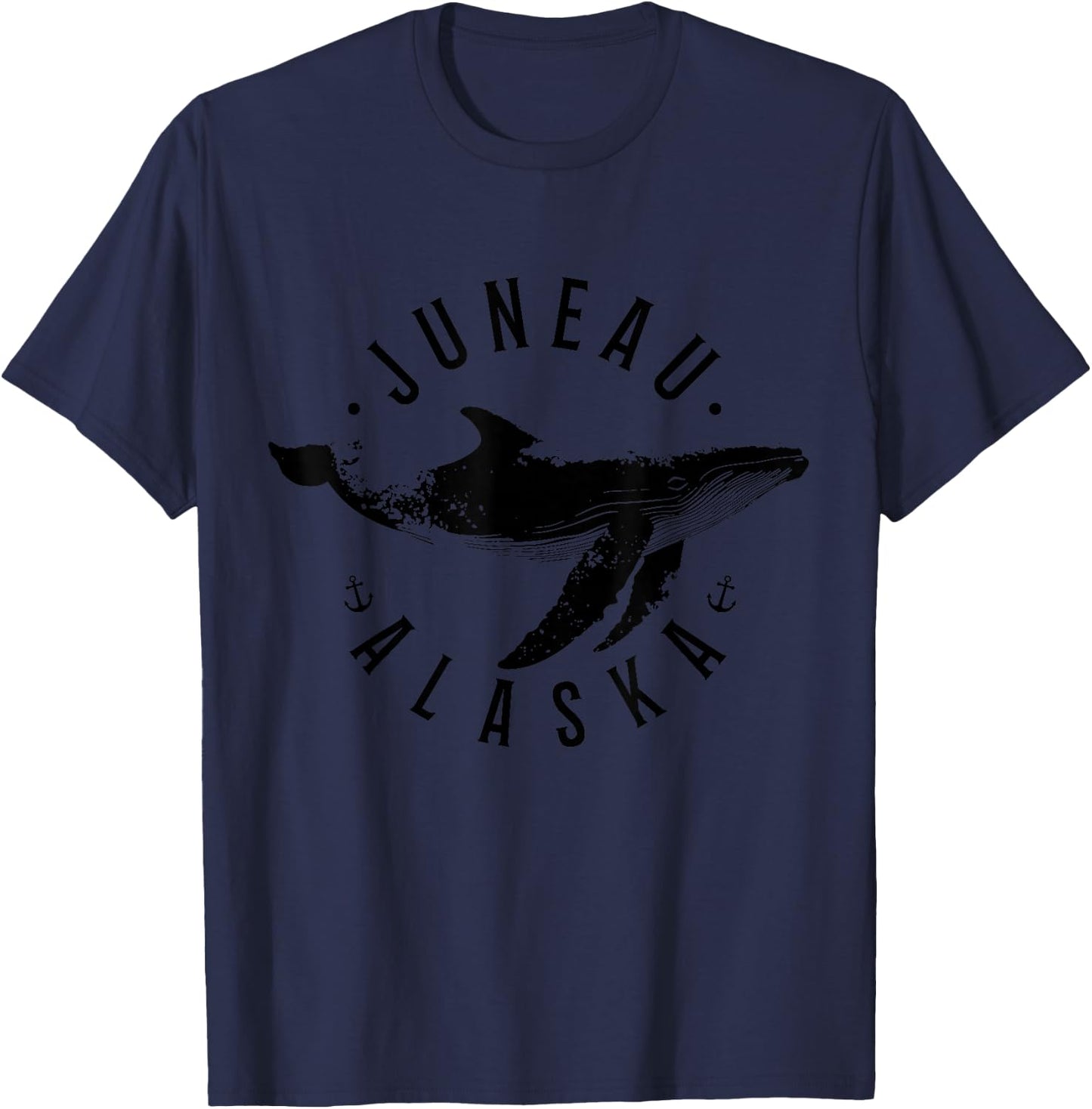 Juneau Alaska Souvenir Whale Ocean Nautical T-Shirt - T-Shirt | Navy