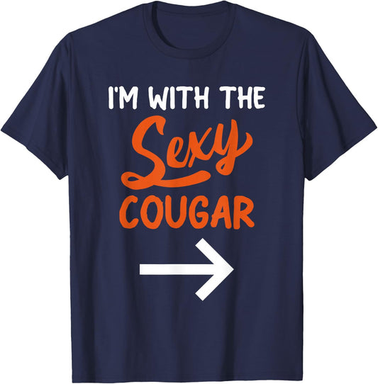 Lazy Halloween Costume for Couple I'm with The Sexy Cougar T-Shirt - T-Shirt | Navy