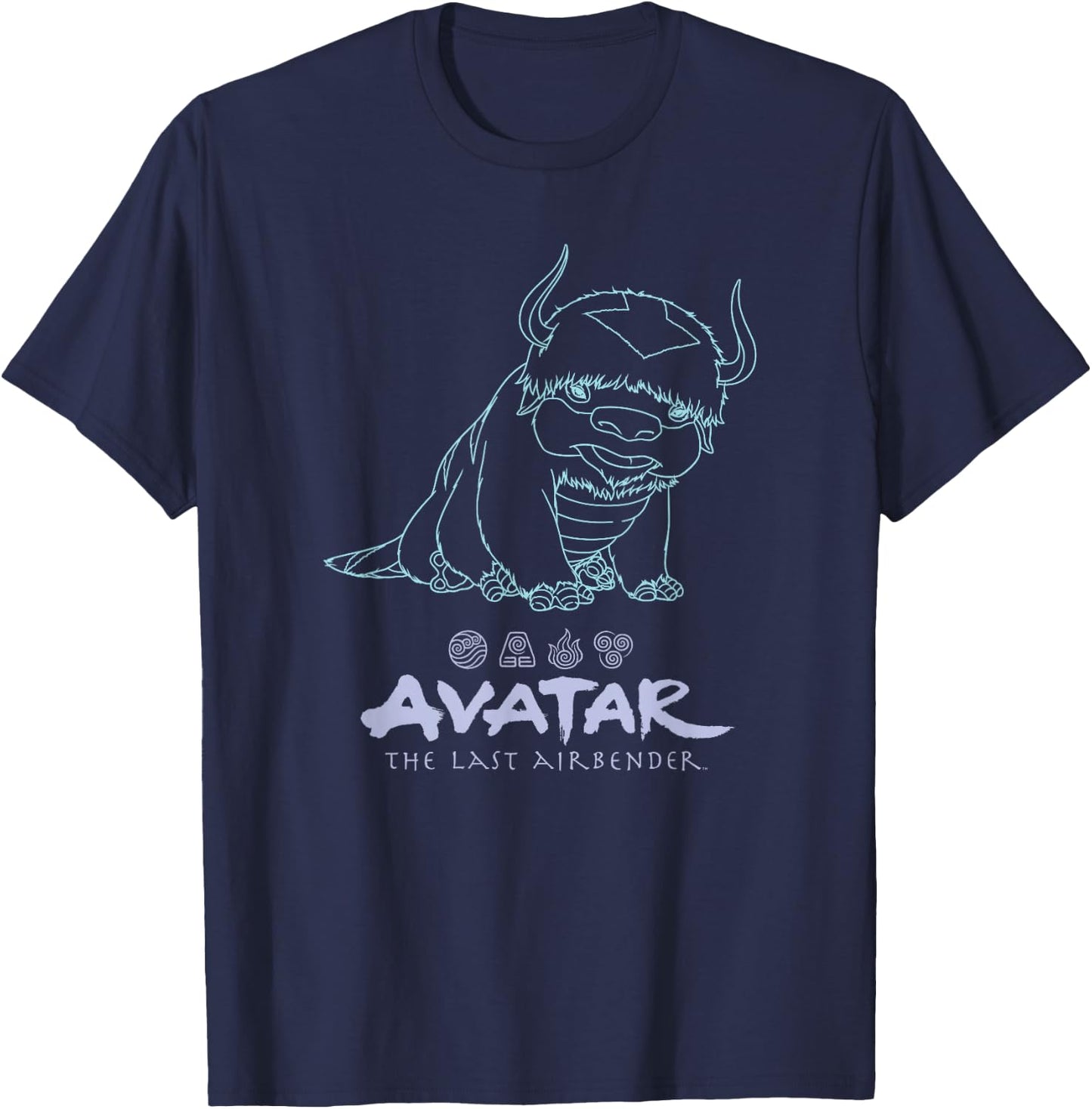 Avatar: The Last Airbender Appa Outline Portrait T-Shirt - T-Shirt | Navy