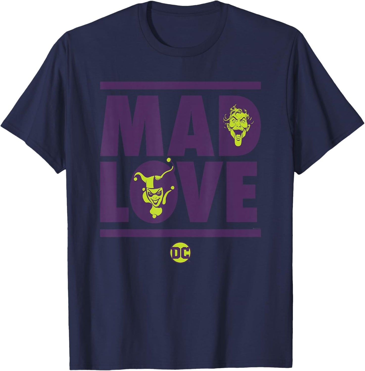 Batman Valentine's Day Joker Harley Quinn Mad Love T-Shirt - T-Shirt | Navy
