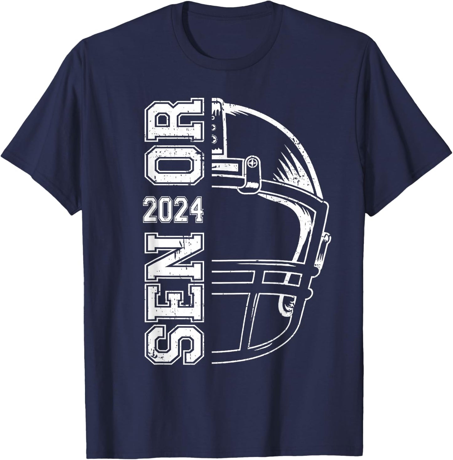 Game Day Helmet American Football Senior 2024 Graduation T-Shirt - T-Shirt | Navy