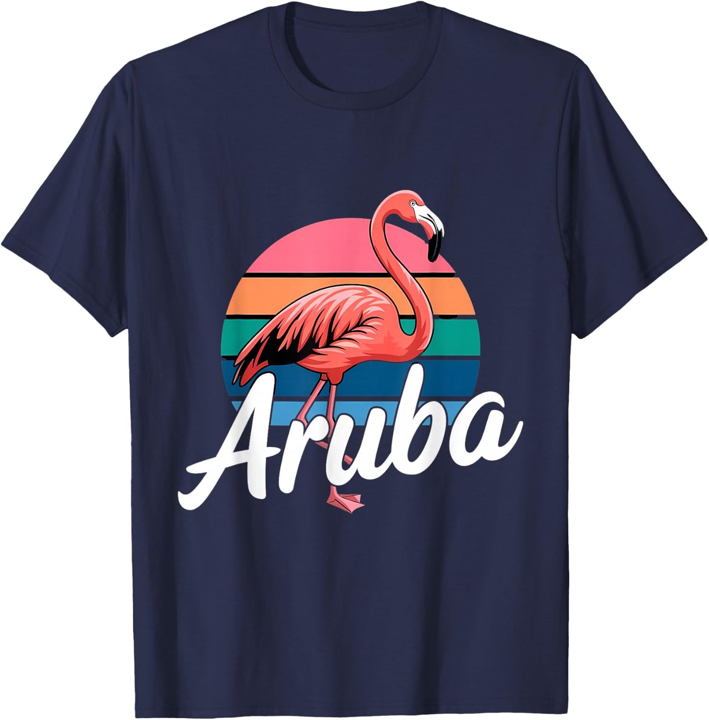 Aruba Flamingo Souvenir T-Shirt - T-Shirt | Navy