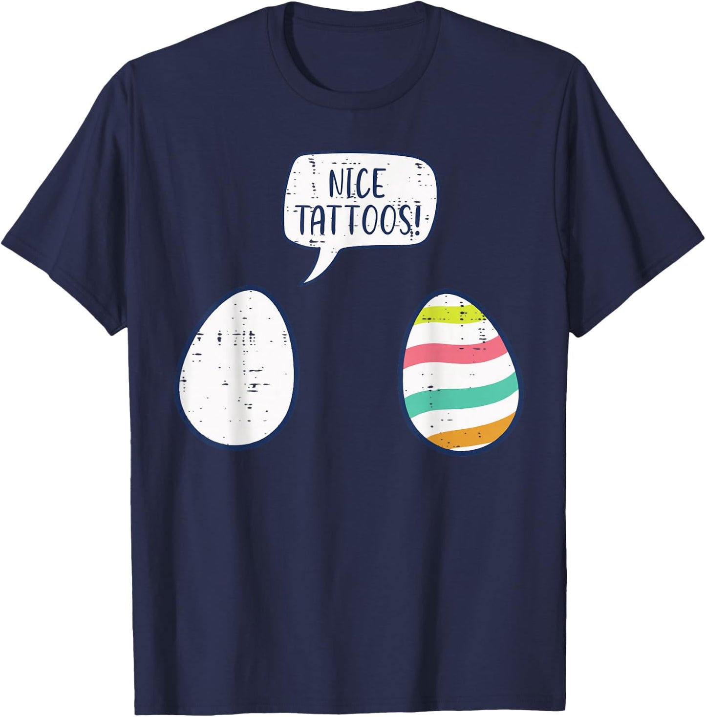 Easter Eggs Nice Tattoo Funny Dye Egg Hunt Men Women Kids T-Shirt - T-Shirt | Navy