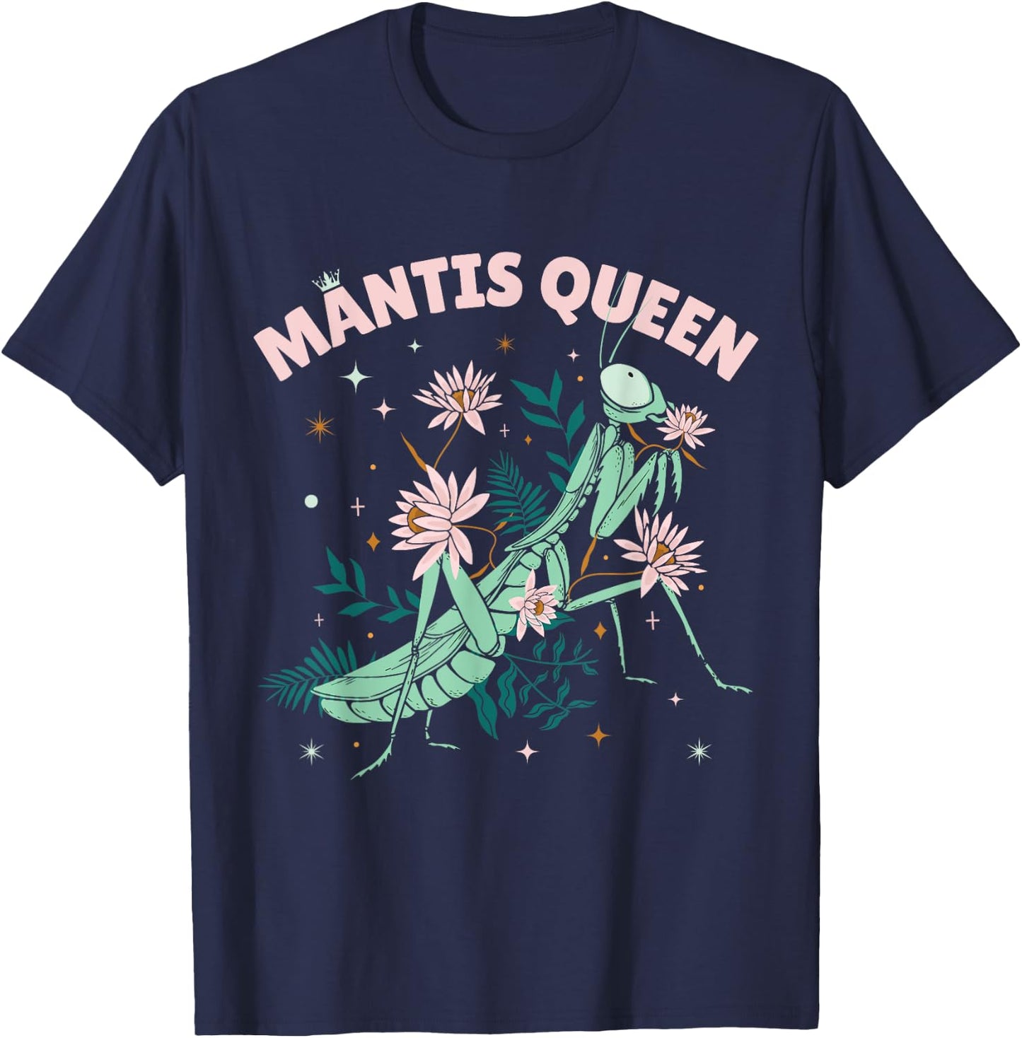 Praying Mantis Queen, Women's Praying Mantis T-Shirt - T-Shirt | Navy