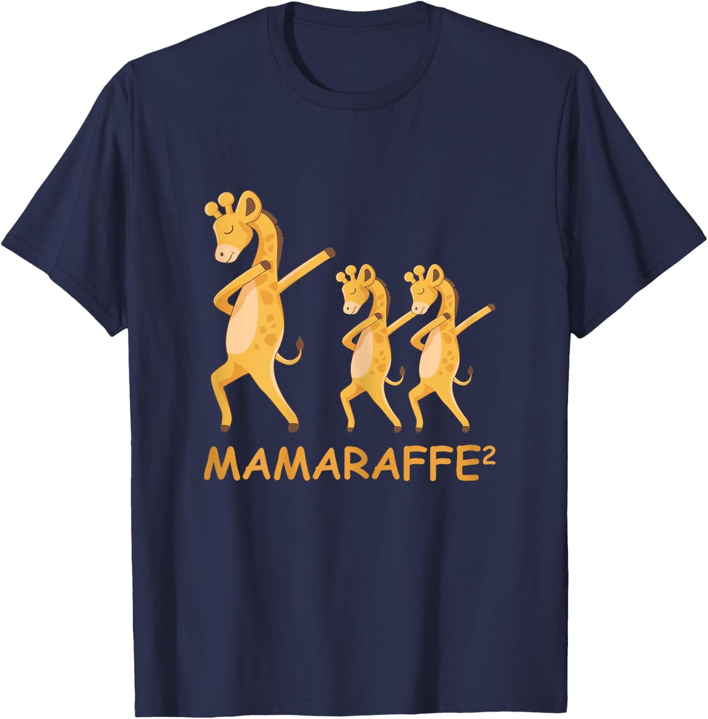 Dabbing Mamaraffe Giraffe Mom of Twins T-Shirt - T-Shirt | Navy