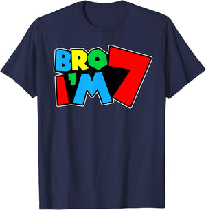 7th Birthday Boy Bro I’m 7 Year Old Video Gamer Seven Bday T-Shirt - T-Shirt | Navy