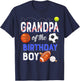 Grandpa Of The Birthday Boy Sports 1st Family Matching Party T-Shirt - T-Shirt | Navy