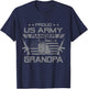 Proud US Army Ranger Grandpa Flag American USA Military T-Shirt - T-Shirt | Navy