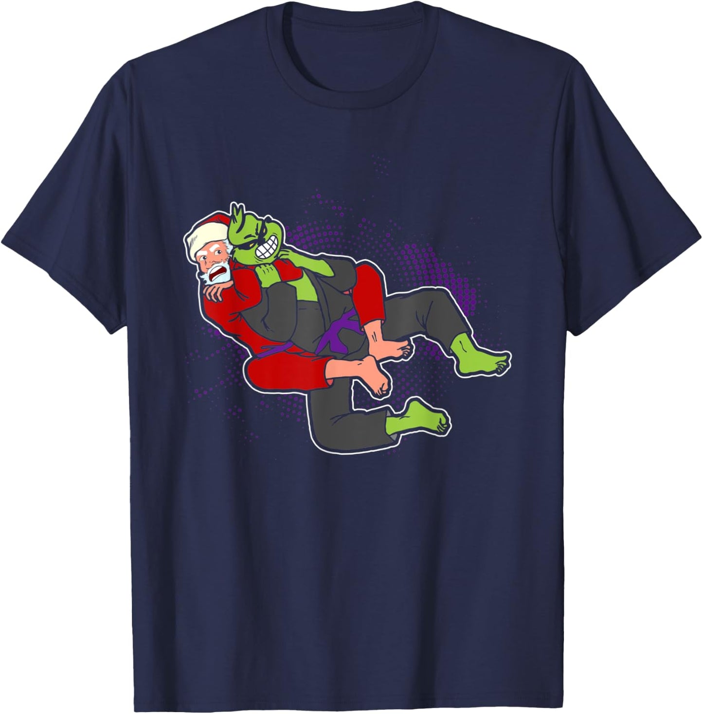 Santa strangles monster holiday Jiu jitsu martial arts mma T-Shirt - T-Shirt | Navy