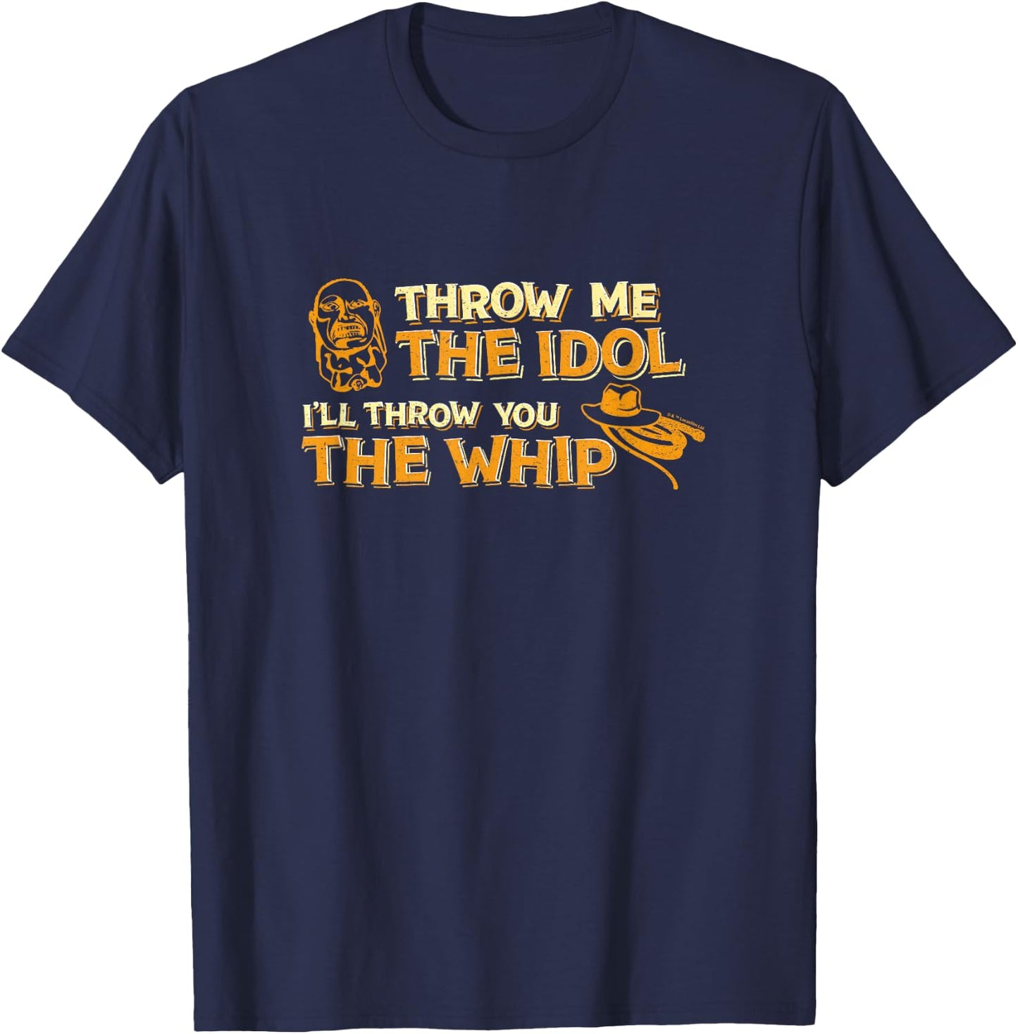 Indiana Jones Raiders of The Lost Ark Throw Me The Idol Logo T-Shirt - T-Shirt | Navy