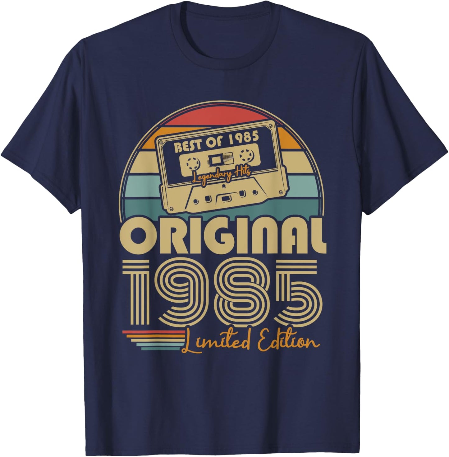 Original 1985 Vintage Birthday 40 Years Men and Women , Black, S T-Shirt - T-Shirt | Navy