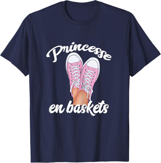 Princesses put on trainers woman humor Mademoiselle , Black T-Shirt - T-Shirt | Navy