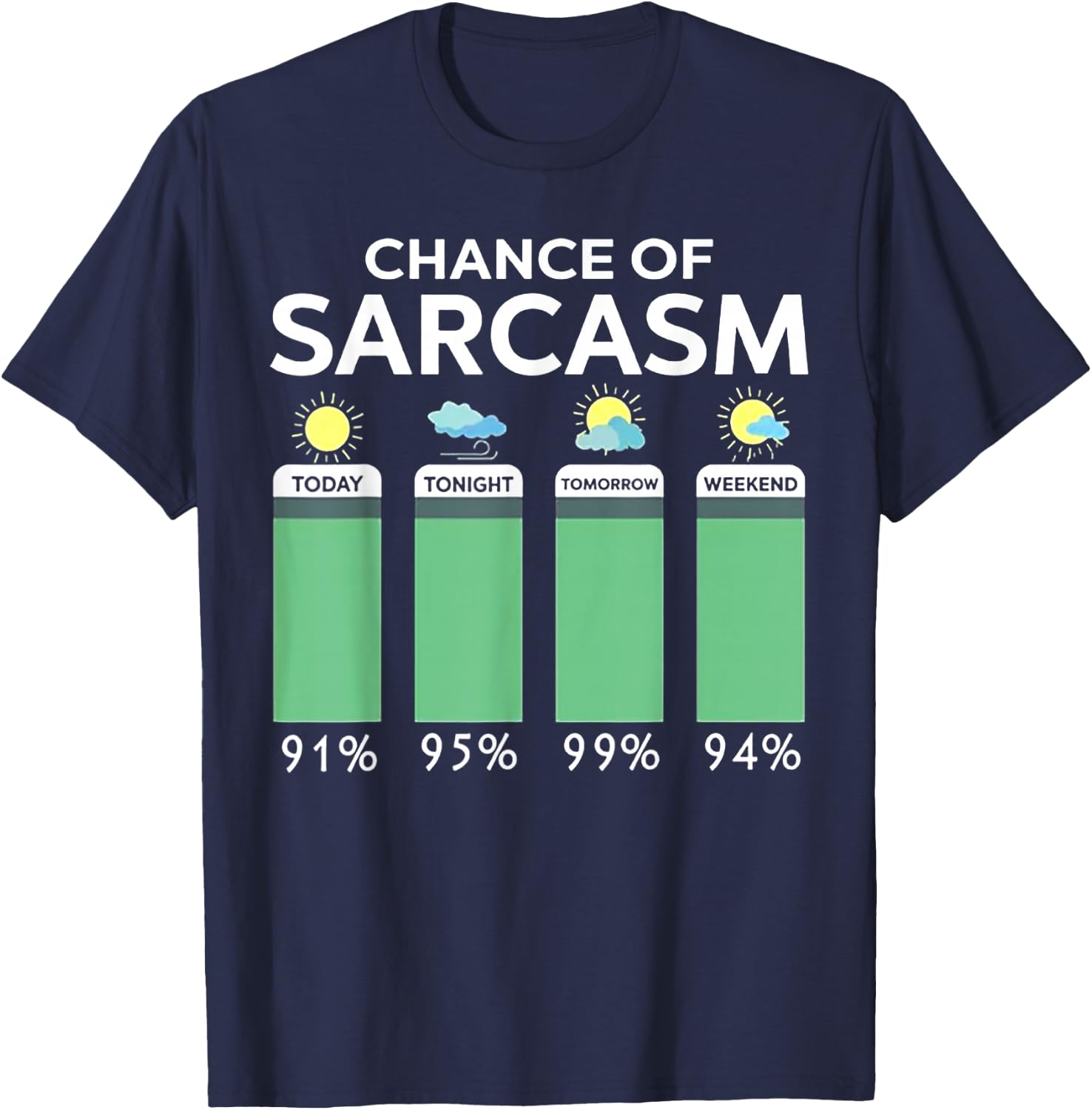 Chance Of Sarcasm Weather T-Shirt - T-Shirt | Navy