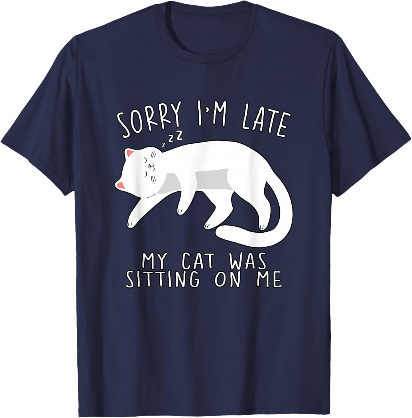 Cat Lover Lazy Graphic Men Girls Boys Kids Cats T-Shirt - T-Shirt | Navy